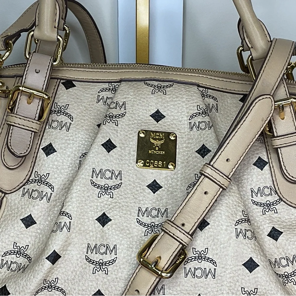 MCM Tan Monogram Satchel - Picture 3 of 16